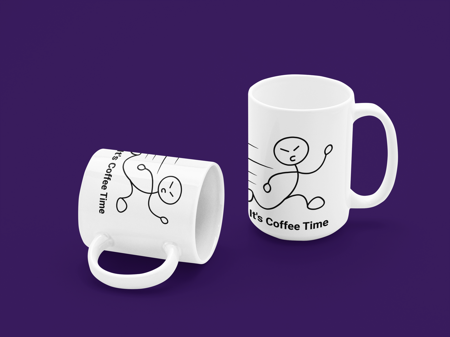 “Funny Coffee Mug – It’s Coffee Time – Motivational Gift for Office & Home”